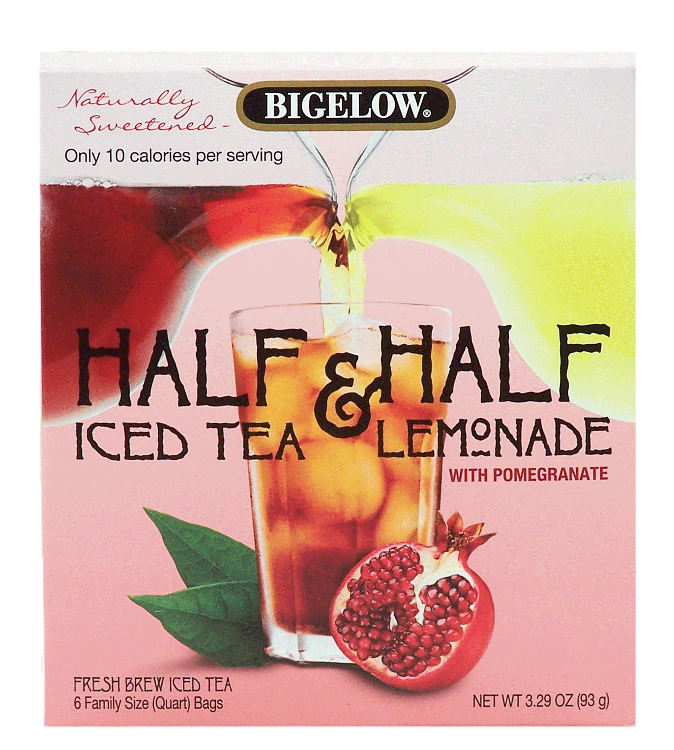 Bigelow Half & Half iced tea lemonade with pomegranate, 6 family size quart bags Full-Size Picture